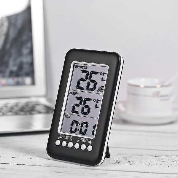 LCD / Digital Trådløs Indendørs/Udendørs Termometer Ur Temperaturmåler Med Sender