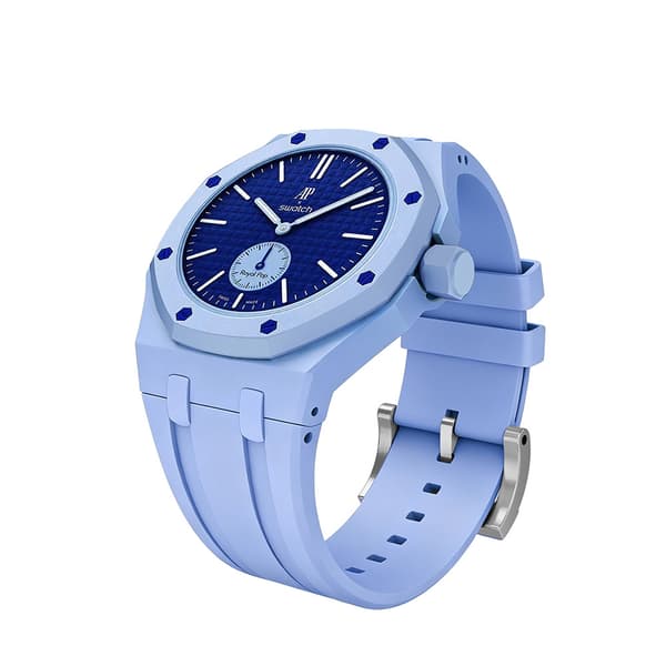 Silikoniranneke ja suojakuori AP x Swatch Royal Pop 3 O'clock -kellolle