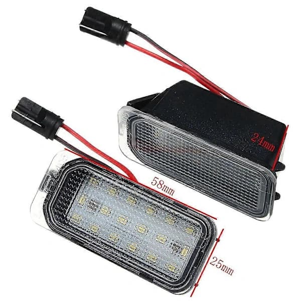 (Pow yeah!) 2 stk. LED-nummerpladelys til bil, til FOCUS II FIESTA VII MONDEO IV KUGA 2008-2019