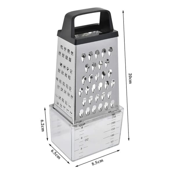 Gourmet firkantet rivejern, rustfrit stål, 4 riveflader, som kartoffelrivejern