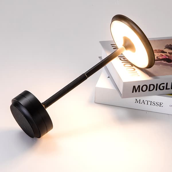 Trådløs bordlampe dimbar vanntett metall USB oppladbare bordlamper (gull)