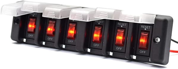 Position Batteriafbryder 16A Vippebil Båd - 8 Positioner Vippekontaktpanel, 8 Isolator 192W Panel 12V til autocamper 8 Positions