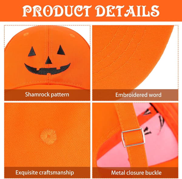 2 stk Halloween gresskarhatt brodert justerbar | Svart One Size Black, Orange One Size