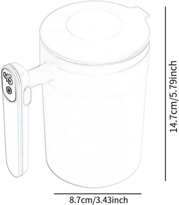 Bærbar elektrisk blandekopp, én-knapps blanding, LCD-temperaturdisplay, 400 ml, for kaffe og proteinshakes, rosa
