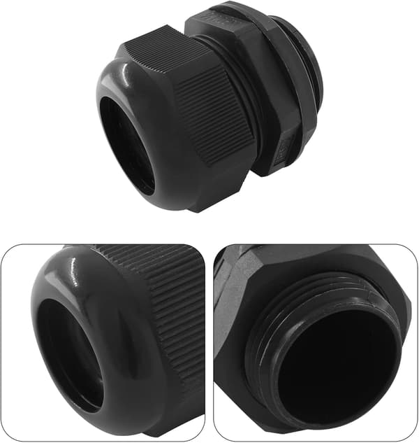 2 stk. 1-1/4 tommer NPT kabelforskruninger, 2 stk. sort sort 4 tommer 1- 1/4 NPT Black