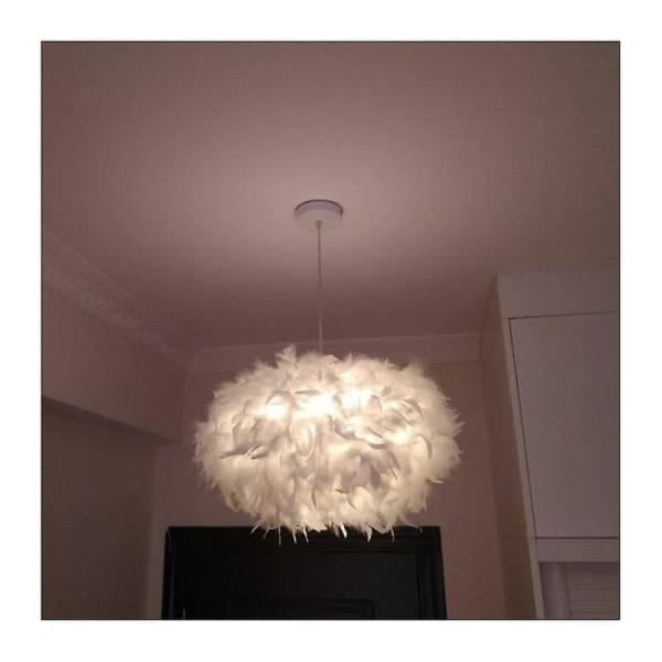 Hvit fjærlampe E27 40w - diameter 45cm