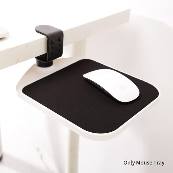 Mouse Pad for Desk with 360° Rotating Clip-On Platform, Keyboard Tray [JUN]