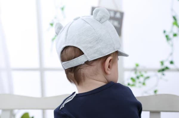 Barn Baby Kanin Visir Baseball Caps Bomull Mørkegrå Grå