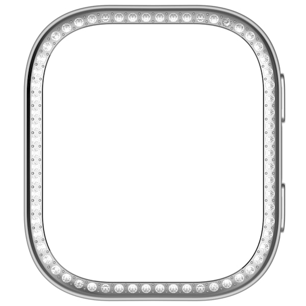 Protective Silver PC Frame Compatible with Amazfit Bip6 (A2435) with Single Row of Crystals Silver Silver Silver