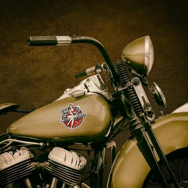 Blå dröm Harley moto vintage -tarra moottoripyörä auto