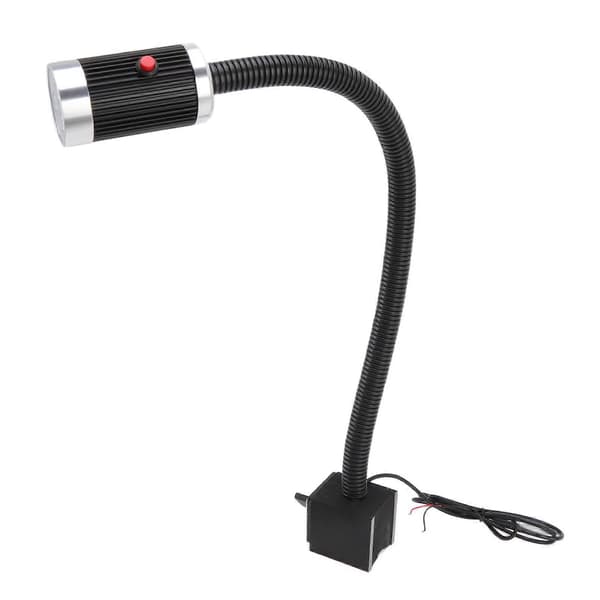 LED Fleksibel Svanhals Arbejdslampe 24V 9W til Industri, Rustfri Aluminium Magnetisk Base