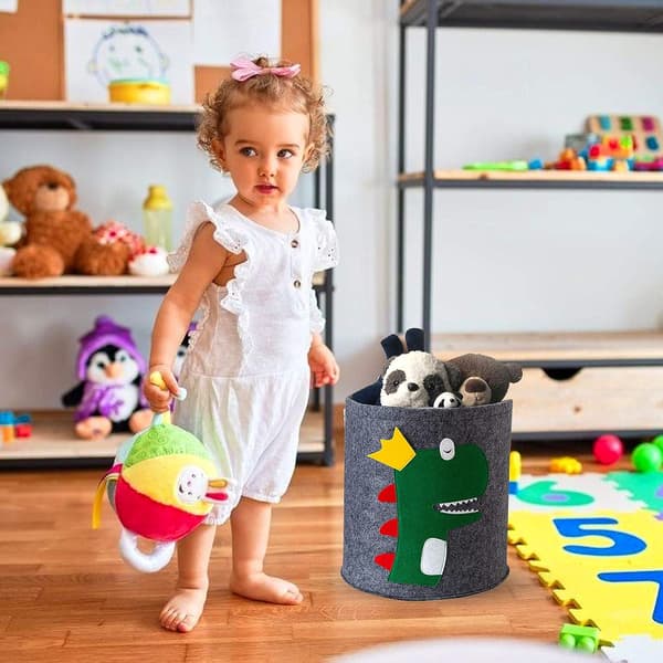Felt Storage Basket, Kids Felt Basket, Foldable Felt Storage Basket