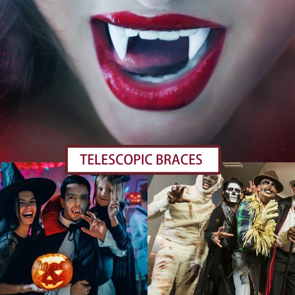 Indragbara vampyrtänder cosplay proteser indragbara utklädnad