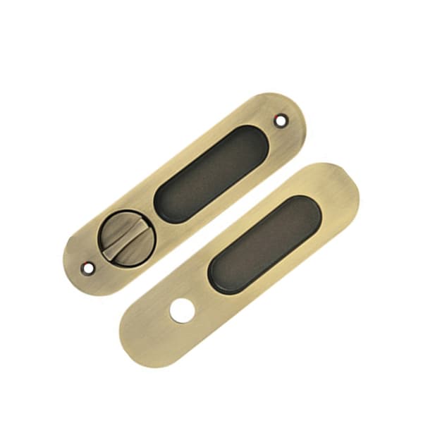 Flush Sliding Door Handle Set - Embedded Lock Body Handle for Interior Doors Bronze Bronze 546
