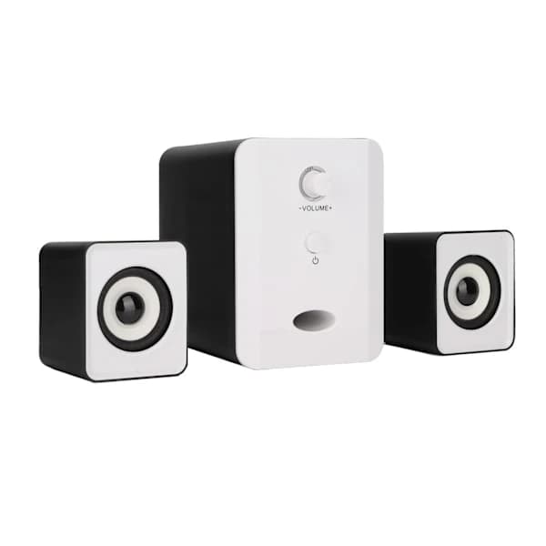 (Pow yeah!) USB-powered desktop speaker computer speaker with subwoofer for PC laptop tablet desktop dazzling version black white