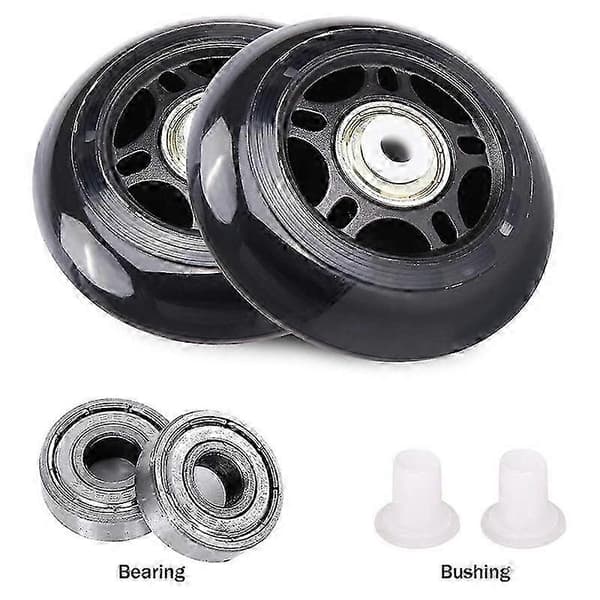 4-pak Inline Skate Hjul Indendørs/Udendørs Erstatningshjul med Kuglelejer 70mm, Sort