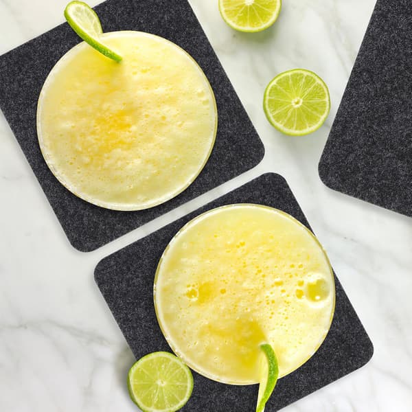 Felt and Cork Coasters Square Cup Coasters 8 Pcs Black 10x10 cm Absorbent Drink Coasters