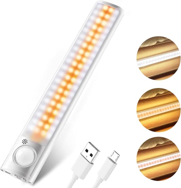 LED-belysning til skabe med bevægelsessensor, 80 LED-lamper, med 3 tilstande