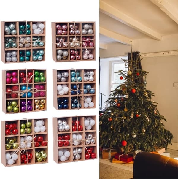 99 stk juletrekuler, 3 cm juletrekulepynt, knusesikre kuler
