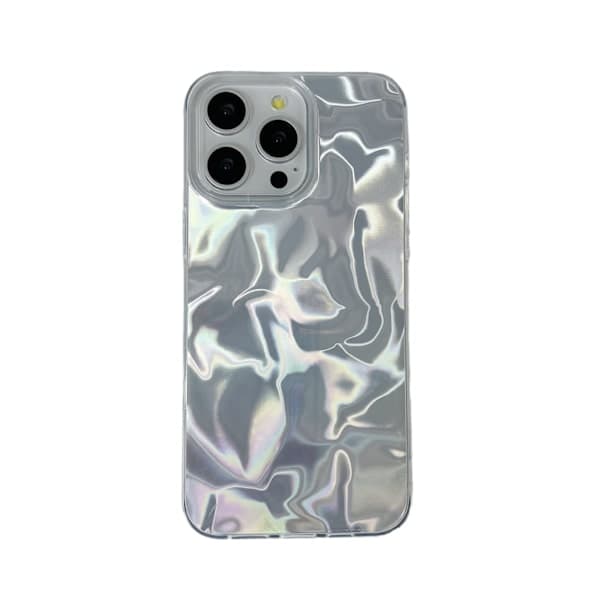 Compatible with Apple's Drop-Resistant Feather Yarn + PC Protective Phone Case, Durable Protective Cover Water Waves IP 16 PLUS Water Ripples IP 16 PLUS Vattenkrusningar IP 16 PLUS