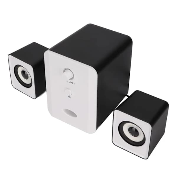 (Pow yeah!) USB-powered desktop speaker computer speaker with subwoofer for PC laptop tablet desktop dazzling version black white