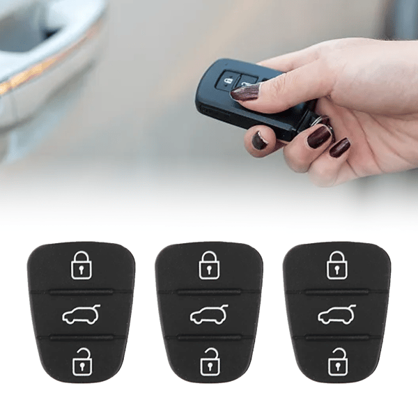 5 stk. Udskiftningsnøglehus af Gummi 3-Knaps Pad Passer til Hyundai Fit til Kia (uden bogstav)[JUN]