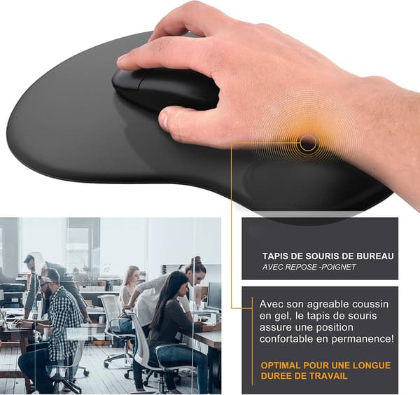 Ergonomisk musemåtte - Musemåtte med håndledsstøtte, hukommelsesskum Wris