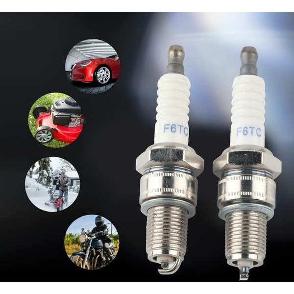 Sæt med 2 F6RTC tændrør til MTD 95110292 75110292 Torch Engine 131039 Plæneklipper..DEBUNS