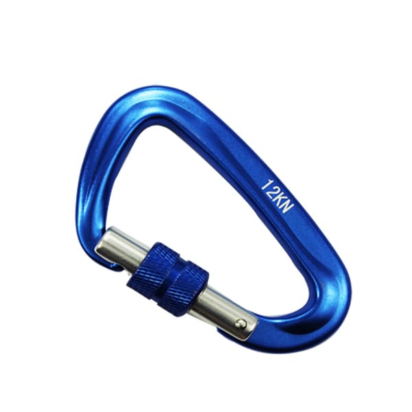 Two-piece blue and red carabiner, large snap hook with keyring,