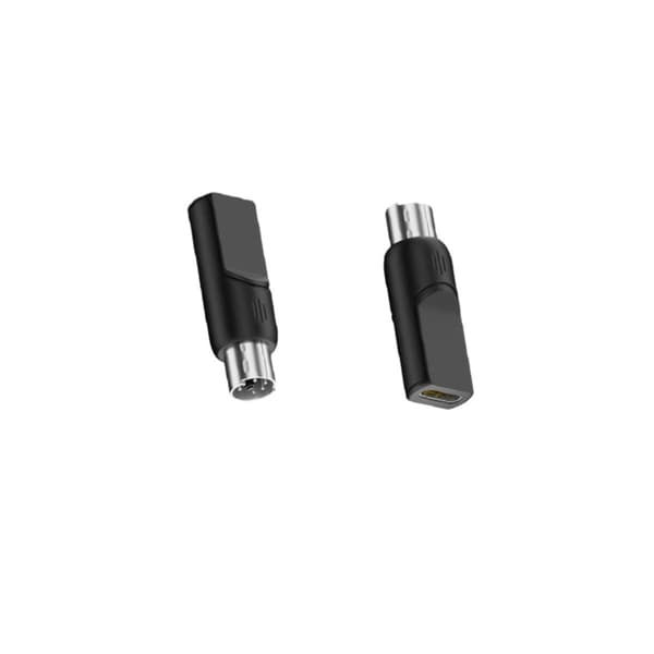 PS2 to Type-C Adapter Compatible with PS/2 Keyboard and Mouse, Type-C Female to PS2 Male, 2 Pack, ABS Black, Compact