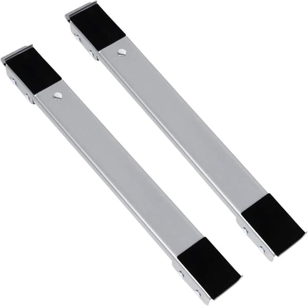 Two-piece mobile base with adjustable lockable pulleys - non-slip, for refrigerator, dryer, washing machine