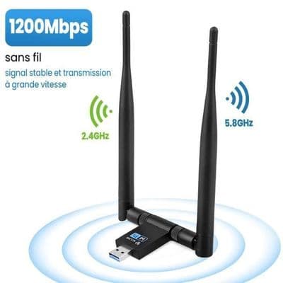 WiFi-sovitin - PIMPIMSKY - Mini USB 1200 Mbps - USB 3.0 - 2.4G/5Ghz
