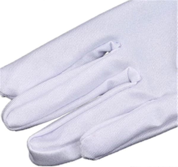 Kveldshansker for kvinner 55 cm lange hvite sateng-fingerhansker hvite