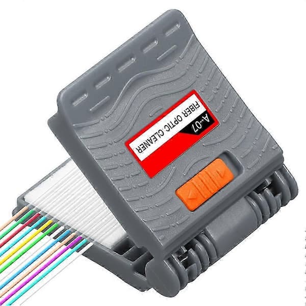 Fiber Optic Cleaning Clamp, Fiber Optic Core Cleaning Tool with Cleaning Cotton and Empty Ethanol Bottle Gray Gray