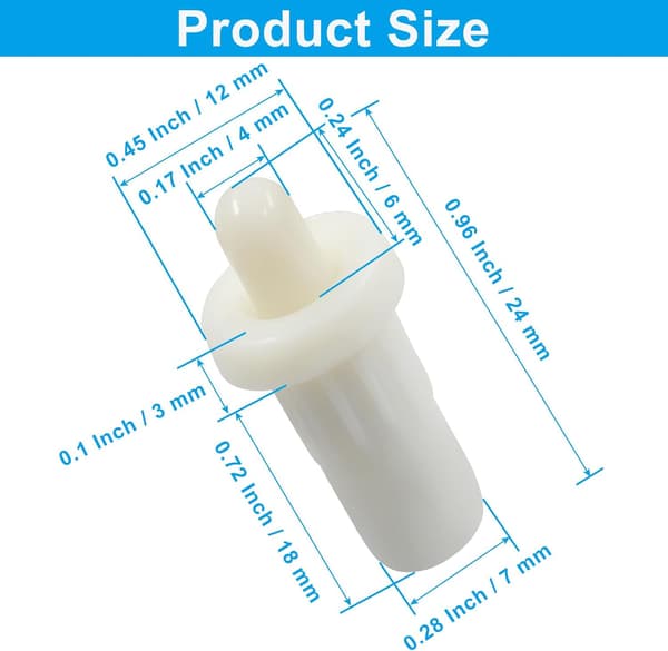 8 st skåpdörrsreparationsstift 8 st vit vit White-Plastic