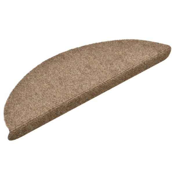 Selvklebende trappematter 15 stk 56x17x3 cm beige halvsirkelformet