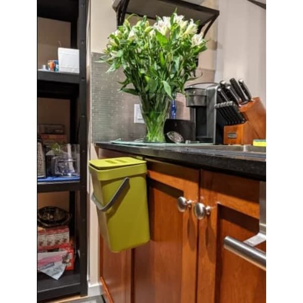 Small Compost Bin for Kitchen - 3.5 Liter/5 Liter Kitchen Waste Bin, Countertop Bin with Lid for Kitchen Compost - Indoor Kitchen Waste Bin