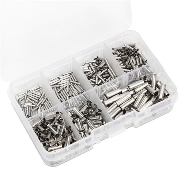 600-delt usisoleret samlemuffesæt - samlemuffer - usisolerede crimp-ledningsforbindelser - 24-8 AWG