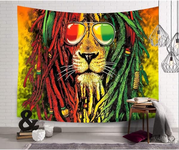 Rasta-vægtæppe Rastafari Løvehoved Bob Vægtæppe til