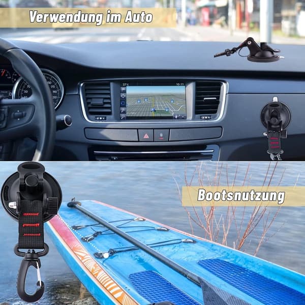 Suction Cup Anchor - Hooks, Car Mounting Hook, Camping Tarp, Tent Hanging Hook - Super Strong Suction - for Awning, Tent, RV