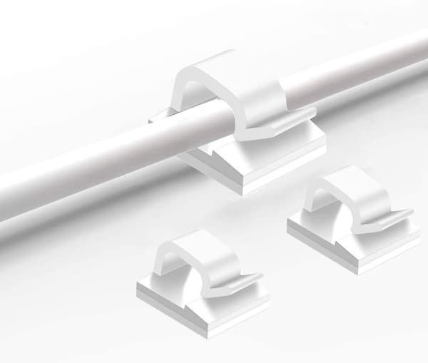 Selvklebende kabelholdere 50-pakning hvit white