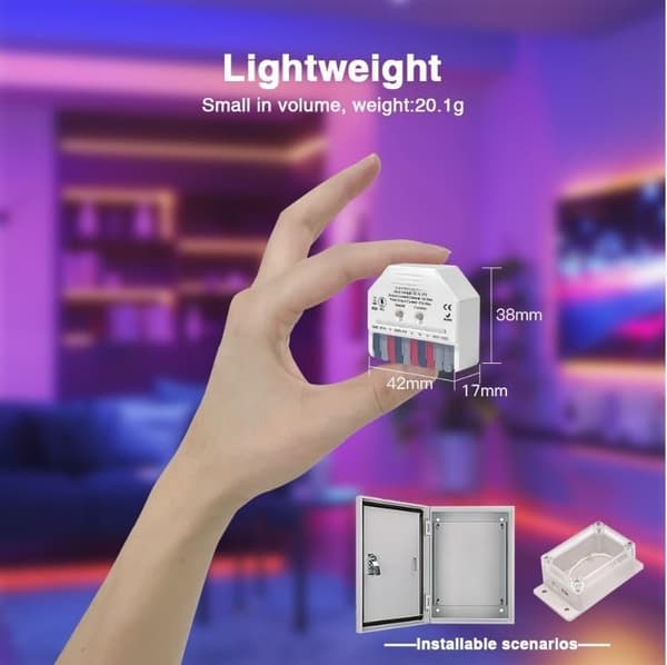 ESP32-baseret mikrofon, DC-strips, app DIY Party Dynamisk LED-controller Indbygget programmerbar intelligent belysning 5-24V til WS281x kontrolmiljøer Gl-c-309wl