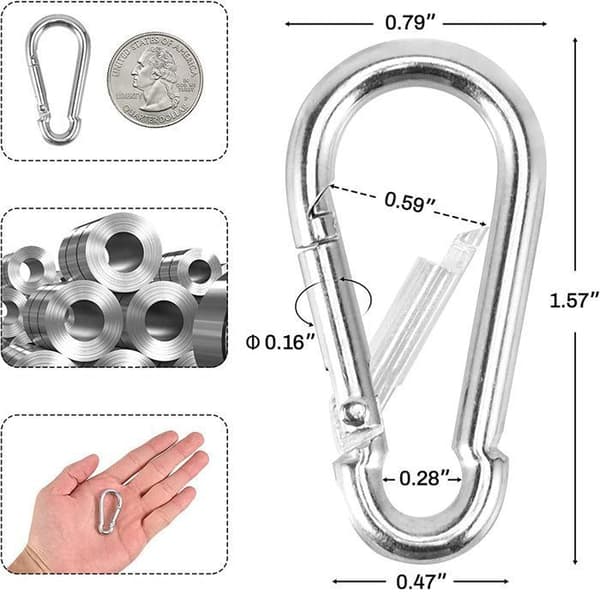 Carabiner - GIGICIAL - 25-pack - Corrosion-resistant iron - Quick release - Lightweight and compact
