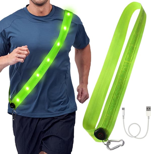 Løbende brystlampe USB genopladelig løbevest