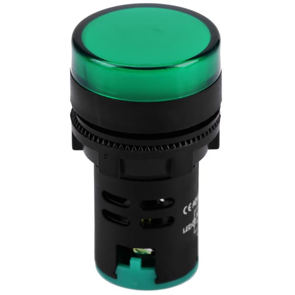 Green LED Indicator Light 10 pcs AC DC 24V 22mm Threaded