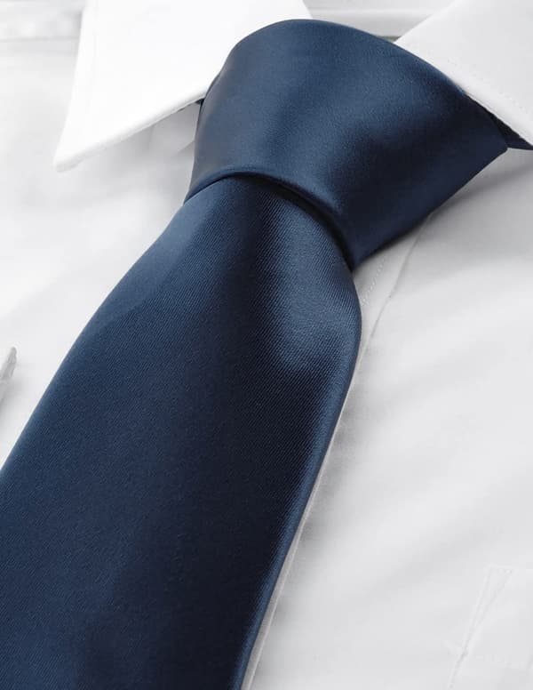 Herre slips ensfarget slips for menn bryllup forretninger formelle slips Mørk blå Dark blue
