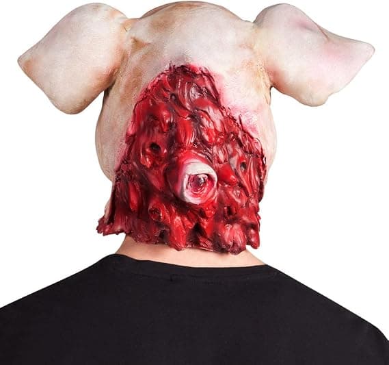 Latexhovedmaske Blodig gris