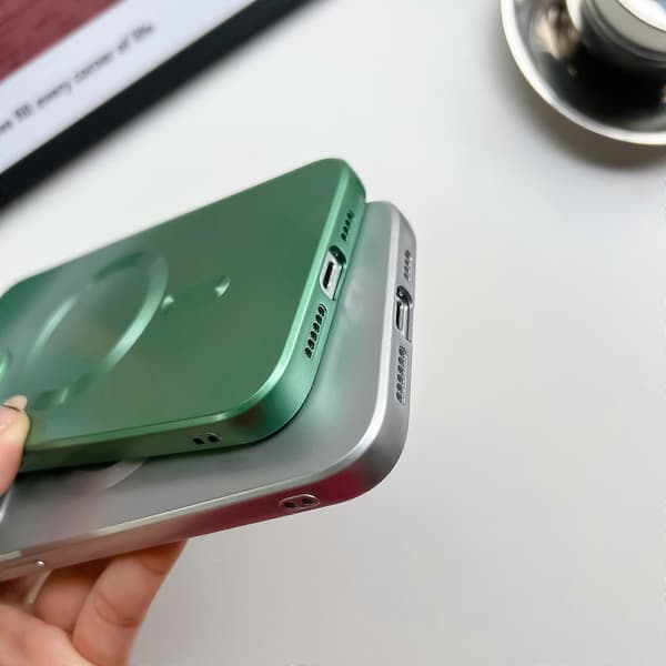 iPhone 16 Pro mobilskal metallfärg för Apple 16 mobilskal Imagsafe magnetisk sug skyddande skal iPhone 16 Pro grå