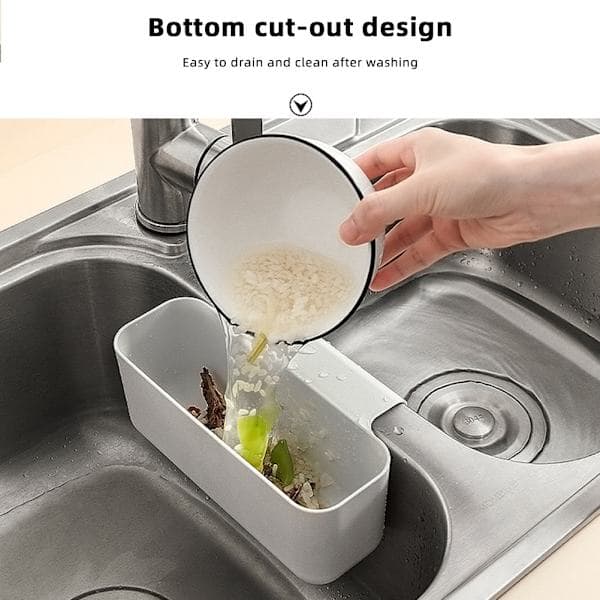 Quick Drain Sink Strainer Reusable PP Strainer Kitchen Waste Food Scraps Food Catcher as Shown Long White
