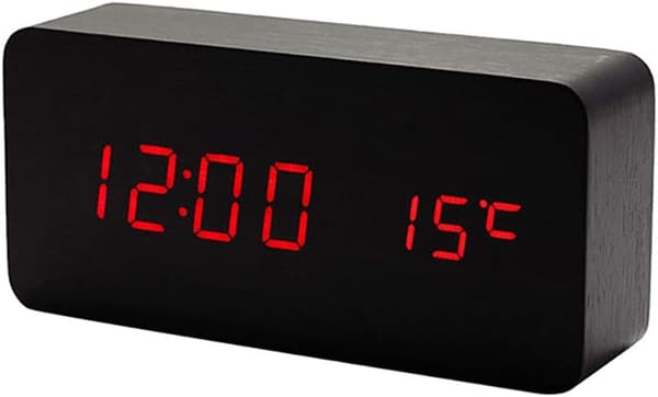 Trädigital klocka - Multifunktionell LED-väckarklocka med tid/datum